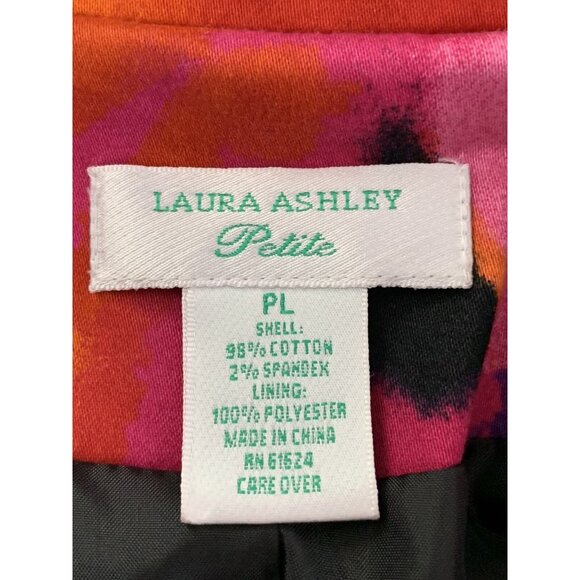 Laura Ashley Petite Womens Top 3/4 Sleeve Blazer Jacket Full Zip Pockets Size LP - Picture 11 of 12